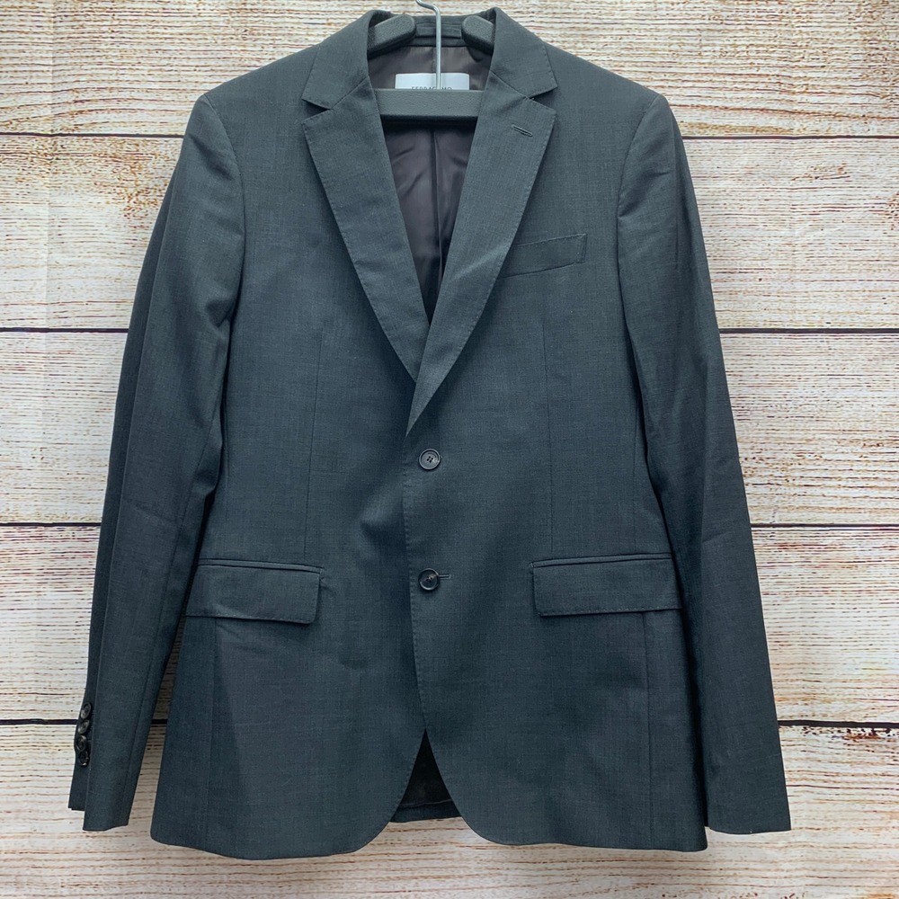 Salvatore Ferragamo Men's Charcoal Wool Blend‎ Suit Blazer Jacket Size 48 7R